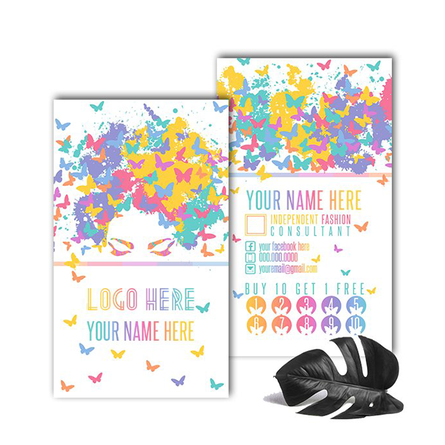 Girl Butterfly Hair Business Card