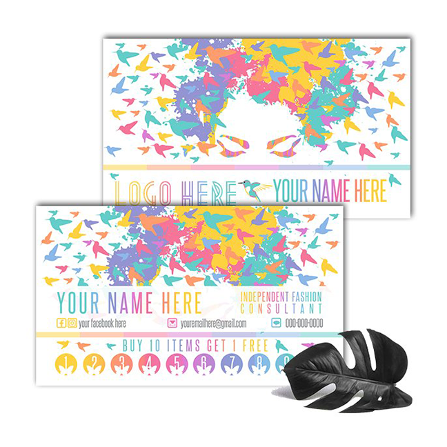 Girl Rainbow Butterfly Hair Punch Business Card