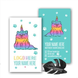 Cat Rainbow Vertical Business Card