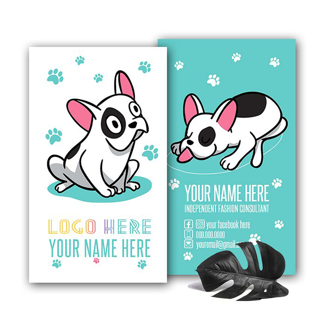 Vertical Layout with Paw Icon & Tagline