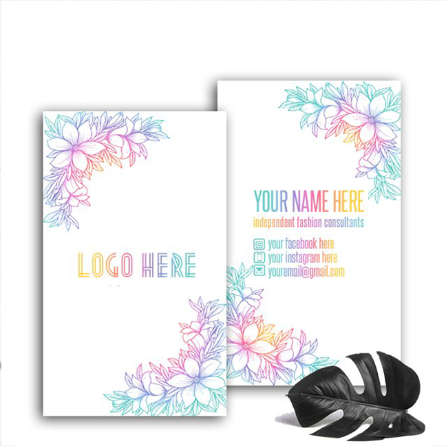 Flower Frame Rainbow Business Card