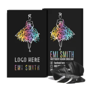 Girl Rainbow Dress Black Business Card