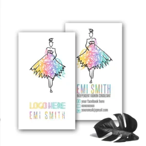 Girl Rainbow Dress Business Card