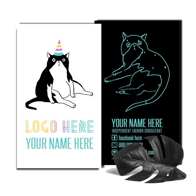 Humorous Cat Design with Dual-Tone Sides