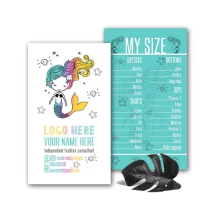 Mermaid Vertical Teal My Size Business Card