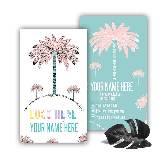 Palm Tree Pastel Color Business Card