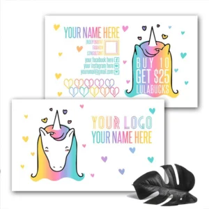 Unicorn Rainbow Horizontal Punch Business Card