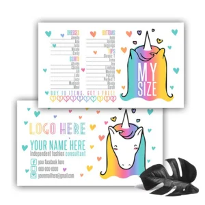 Unicorn Rainbow Horizontal My Size Punch Business Card