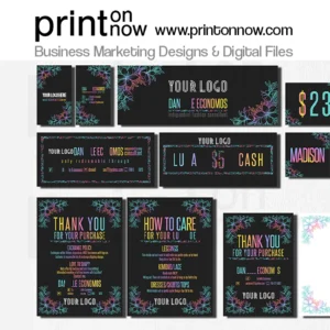 Flower Frame Black Business Marketing Bundle